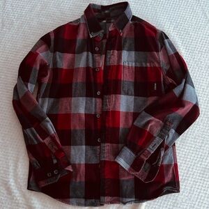 Eddie Bauer Red and Black Casual Button Down Shirt